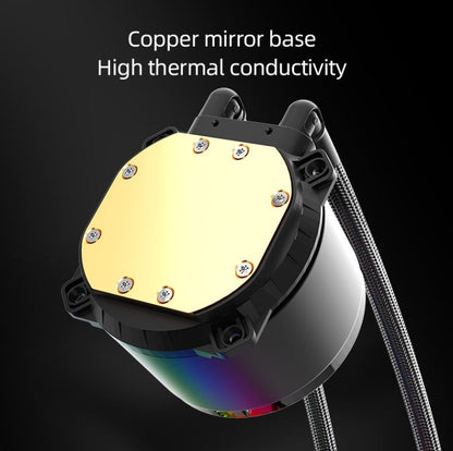 COOLMOON CM-YM-360T Computer ARGB Temperature Display Lens Multi-Platform Integrated CPU Cooler(Black) - Fan Cooling by COOLMOON | Online Shopping UK | buy2fix