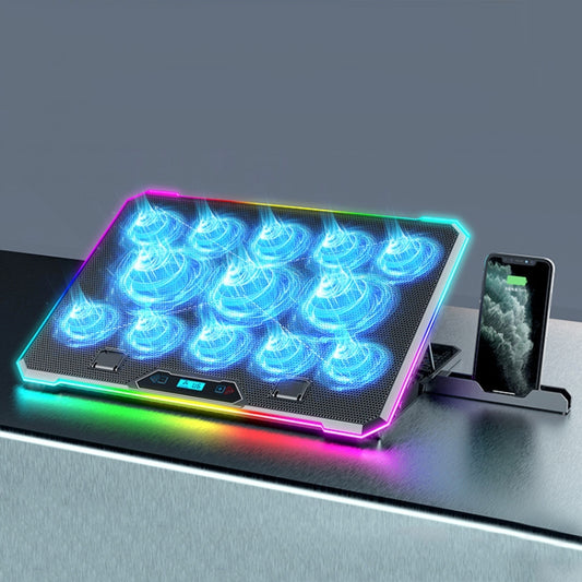 ICE COOREL K15C Smart Adjustable Laptop Radiator Base With RGB Lighting Effect, Color: 13 Fans - Cooling Pads by ICE COOREL | Online Shopping UK | buy2fix