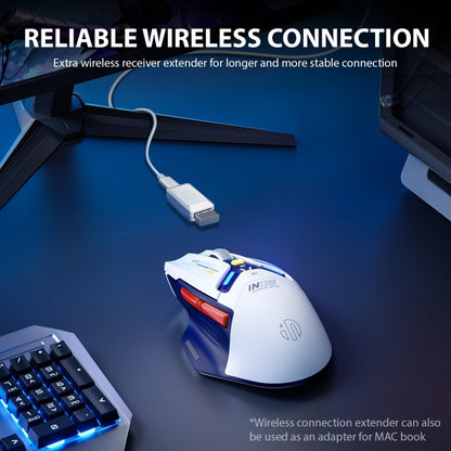 Inphic IN9 Tri-mode Wireless Bluetooth Gaming Office Computer Mouse(White) - Wireless Mice by Inphic | Online Shopping UK | buy2fix