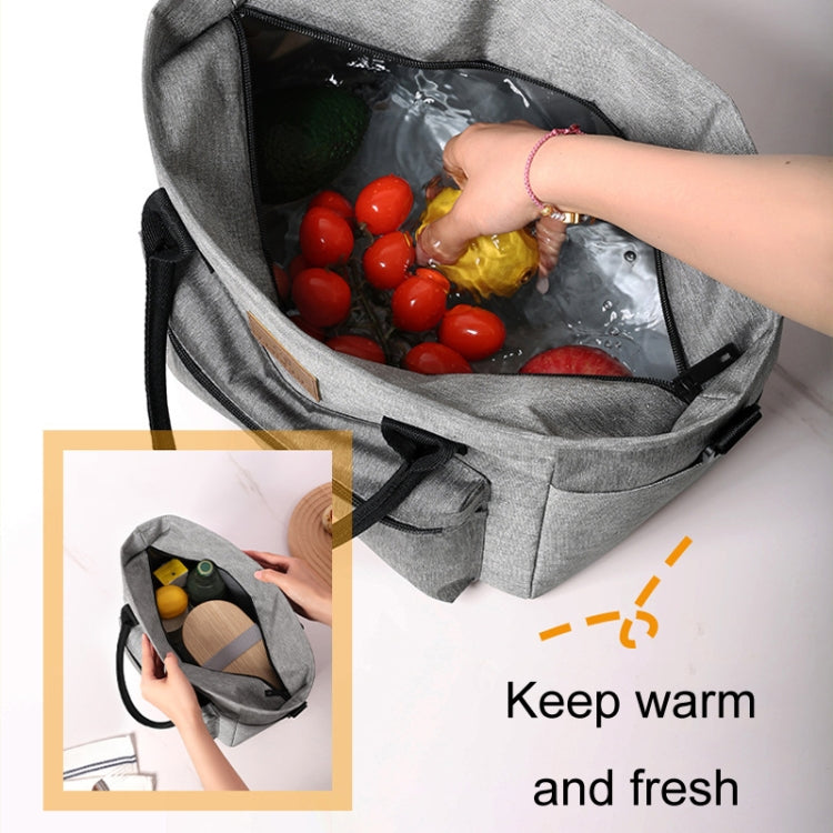 FRISCH Portable Handheld Insulated Lunch Pack Outdoor Picnic Thicked Bento Bag(Navy Blue) - Lunch Bags by FRISCH | Online Shopping UK | buy2fix