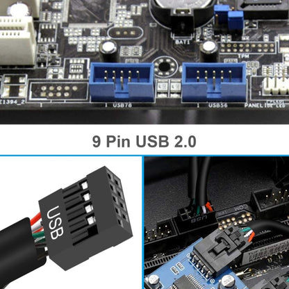 30cm Motherboard 9Pin USB2.0 1 In 2 Extension Cable With Chip Support Multiple Interface For Shared Use - USB Cable by buy2fix | Online Shopping UK | buy2fix