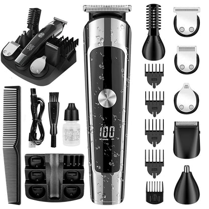 6 in 1 Men Waterproof Electric Hair Trimmer Kit Nose Trimmer, Mustache Trimmer Body Shaver 8788 - Hair Trimmer by buy2fix | Online Shopping UK | buy2fix