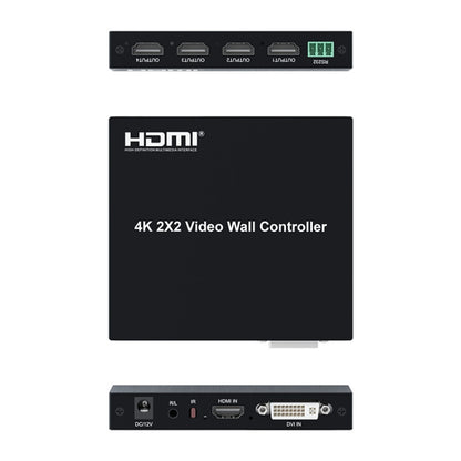 4K 2x2 HDMI Video HD Splice Support HDMI / DVI Input 4CH HDMI Output UK Plug - Splitter by buy2fix | Online Shopping UK | buy2fix