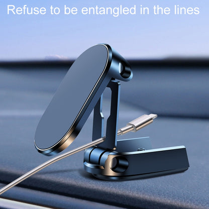 D11 Magnetic Folding Car Phone Holder Rotatable Dashboard Stick-On Navigation Stand(Black Gloosy) - Car Holders by buy2fix | Online Shopping UK | buy2fix