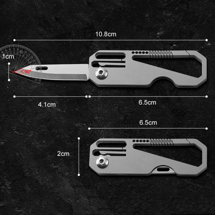 Multifunctional Titanium Keychain Outdoor Portable Defense Mini Folding Knife, Style: With 1 Titanium Ring - Key Rings by buy2fix | Online Shopping UK | buy2fix