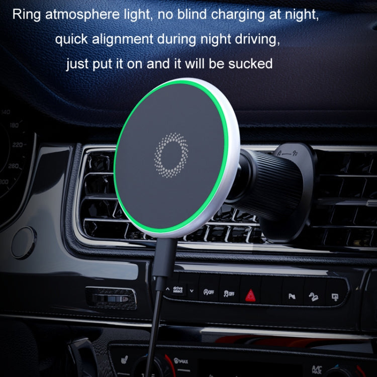 Car Wireless Magnetic Atmosphere Light Mobile Phone Holder(W17) - Wireless Charger Holders by buy2fix | Online Shopping UK | buy2fix