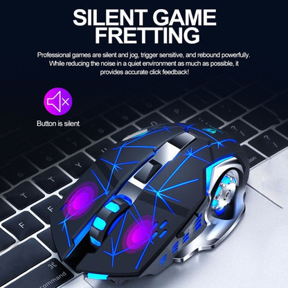 T-WOLF Q13 2.4GHz 6-keys RGB Colorful Light Gaming Wireless Mouse, Color: Single Mode Gray - Wireless Mice by T-WOLF | Online Shopping UK | buy2fix