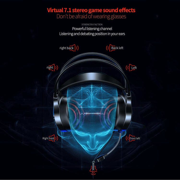 YINDIAO Q7 Colorful Light Computer Wired Headset USB Gaming Headset Dual 3.5mm + USB Black - Multimedia Headset by YINDIAO | Online Shopping UK | buy2fix