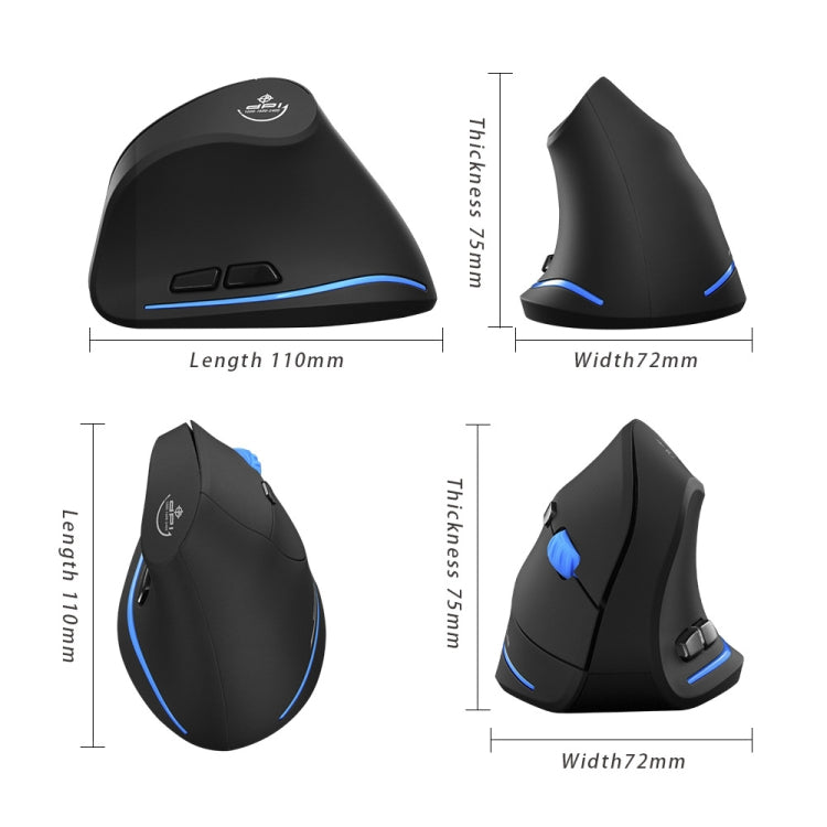 ZELOTES F-35A 6-Buttons Vertical Grip Ergonomic Rechargeable Wireless Mouse(Wireless Version) - Wireless Mice by ZELOTES | Online Shopping UK | buy2fix