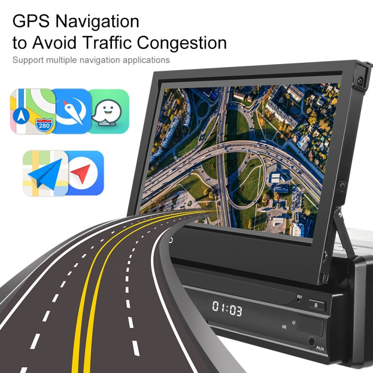 2+64G 7-Inch Single Din Android 10.0 Carplay Screen With GPS Navigation/Bluetooth/Mirror Link/DVR Input, Spec: Standard Edition - Car Monitor by buy2fix | Online Shopping UK | buy2fix