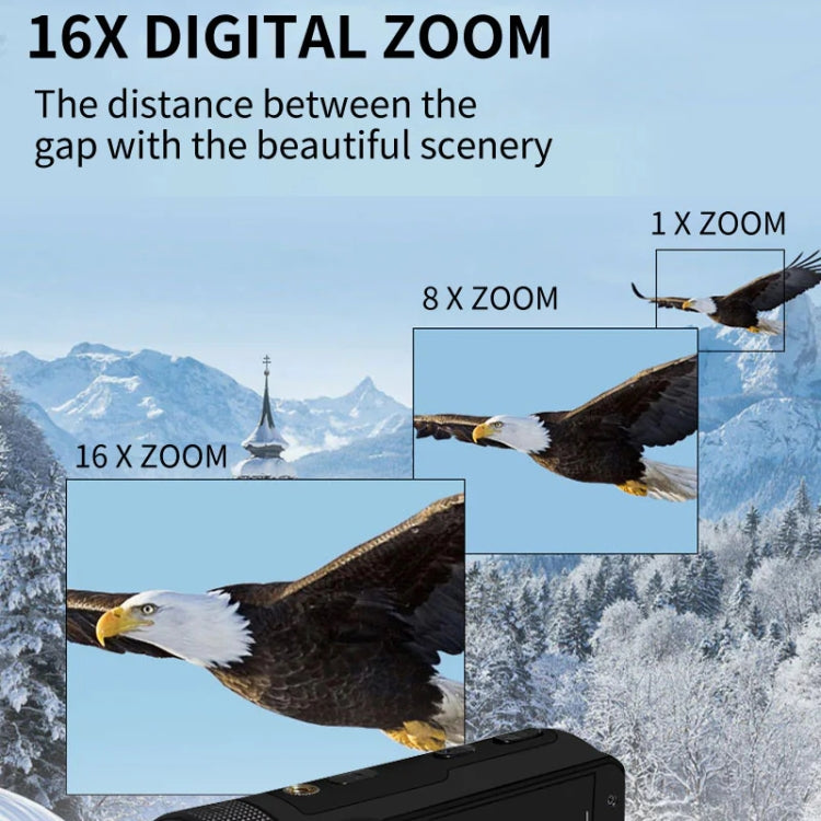 16MP 16X Digital Zoom Vlogging Camera Video Camcorder with 2.4 Inch Flip Screen, Spec: With Wide Angle & Mic AU Plug - Video Cameras by buy2fix | Online Shopping UK | buy2fix