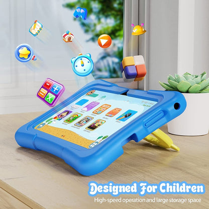 Pritom K7 Pro Kids Education Tablet PC, 7.0 inch, 2GB+32GB, Android 11 Allwinner A100 Quad Core CPU, Support 2.4G WiFi / Bluetooth / Dual Camera, Global Version with Google Play, US Plug(Blue) -  by PRITOM | Online Shopping UK | buy2fix