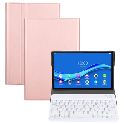 AM11 2 in 1 Removable Bluetooth Keyboard + Protective Leather Tablet Case with Holder for Lenovo M10 FHD REL TB-X605FC/LC(Rose Gold) - Lenovo Keyboard by buy2fix | Online Shopping UK | buy2fix