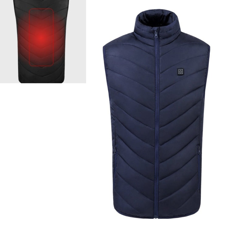 USB Security Smart Constant Temperature Fever Men Stand Collar Cotton Vest (Color:Blue Size:S) - Down Jackets by buy2fix | Online Shopping UK | buy2fix