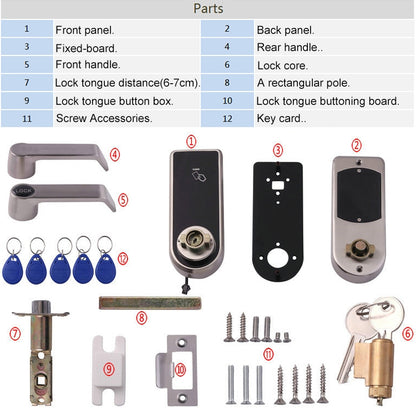 OS8818 Password + Key + Sensor Card Zinc Alloy Electronic Door Lock Touch Screen Electronic Code Lock - Security by buy2fix | Online Shopping UK | buy2fix