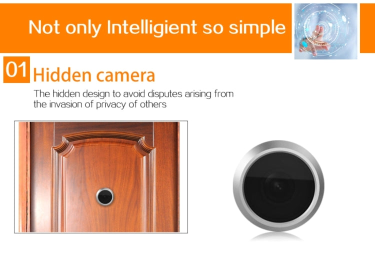 Danmini YB-30BH 3 inch Screen 1.0MP Security Camera Taking Picture Door Peephole, Support TF Card(Black) - Security by buy2fix | Online Shopping UK | buy2fix