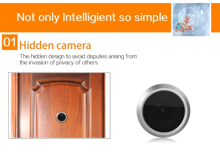 Danmini YB-43CH 4.3 inch Screen 1.0MP Security Camera Door Peephole with One-key to Watch Function(Black) - Security by buy2fix | Online Shopping UK | buy2fix