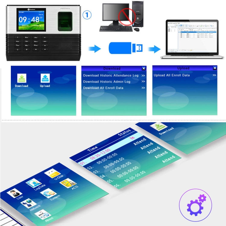 Realand AL355 Fingerprint Time Attendance with 2.8 inch Color Screen & ID Card Function & WiFi - Security by Realand | Online Shopping UK | buy2fix