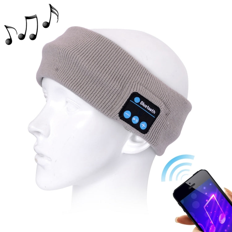 Knitted Bluetooth Headsfree Sport Music Headband with Mic for iPhone / Samsung and Other Bluetooth Devices(Grey) - Smart Hats by buy2fix | Online Shopping UK | buy2fix