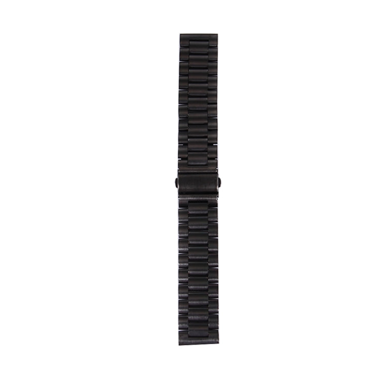 For Samsung Gear S3 Classic Smart Watch Butterfly Buckle 3 Beads Stainless Steel Watchband(Black) - Smart Wear by buy2fix | Online Shopping UK | buy2fix