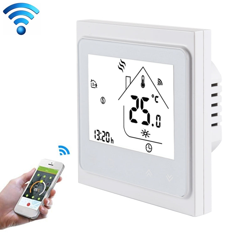 BHT-002GCLW 3A Load Water / Gas Boiler Type LCD Digital Heating Room Thermostat with Time Display, WiFi Control(White) - Indoor Thermometer by buy2fix | Online Shopping UK | buy2fix