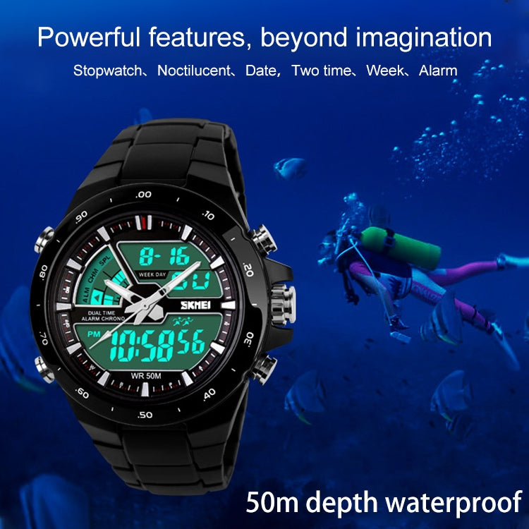 SKMEI 1016 Multifunctional Men Outdoor Sports Noctilucent Waterproof Double Digital Watch (Gold) - Sport Watches by SKMEI | Online Shopping UK | buy2fix