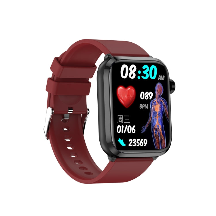 ET210 1.91 inch IPS Screen IP67 Waterproof Silicone Band Smart Watch, Support Body Temperature Monitoring / ECG (Red) - Smart Watches by buy2fix | Online Shopping UK | buy2fix