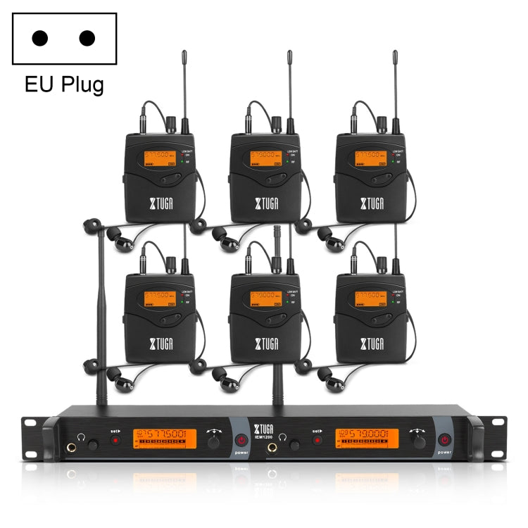 IEM1200 Wireless Transmitter 6 Bodypack Stage Singer In-Ear Monitor System(EU Plug) - Consumer Electronics by buy2fix | Online Shopping UK | buy2fix