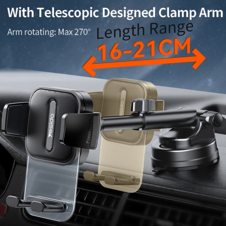 Yesido C261 Suction Cup Type Telescopic Car Phone Holder - Car Holders by Yesido | Online Shopping UK | buy2fix