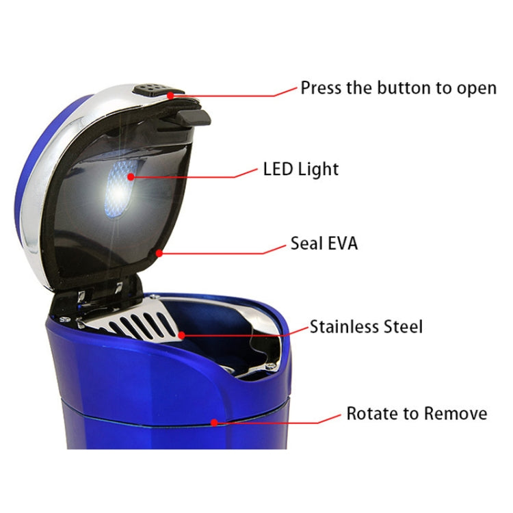 N12E Car Creative Ashtray Solar Power With Light And Cover With Cigarette Liighter (Black) - In Car by buy2fix | Online Shopping UK | buy2fix