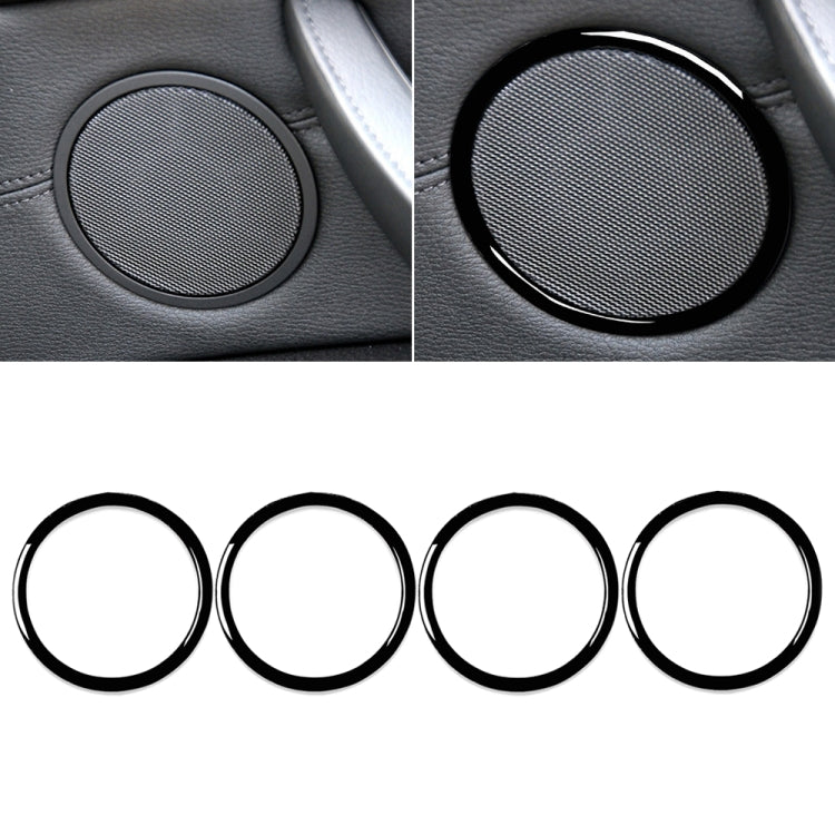 4pcs / Set Car Door Horn Ring Decorative Sticker for BMW X5 E70 2008-2013 / X6 E71 2009-2014, Left and Right Drive Universal(Black) - In Car by buy2fix | Online Shopping UK | buy2fix