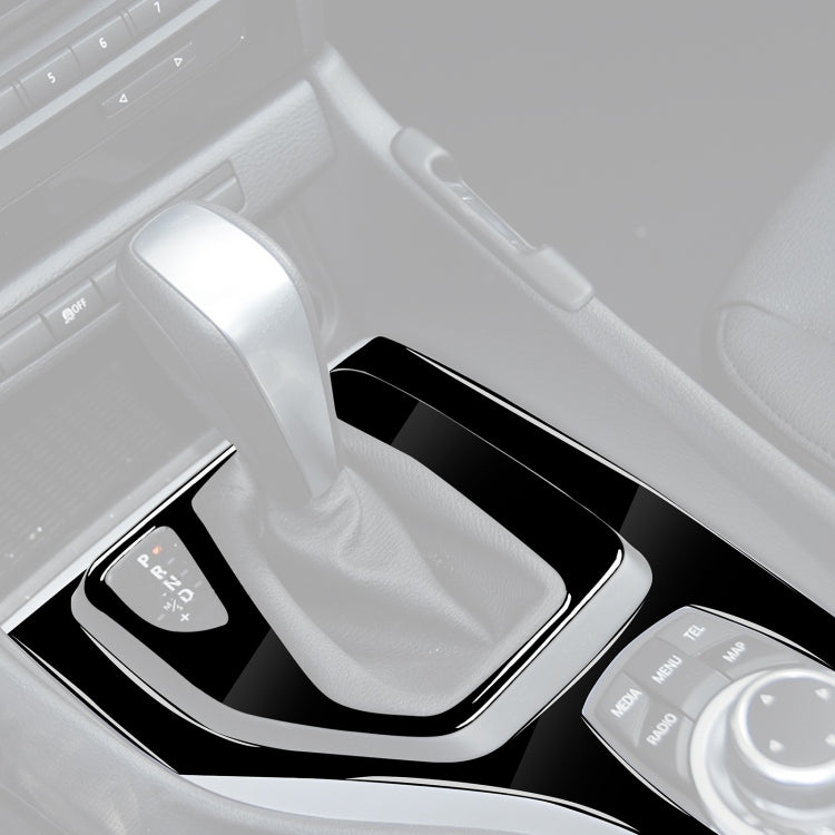 2pcs / Set Car Left Drive Gear Panel Decorative Sticker for BMW X1 E84 2011-2015(Black) - In Car by buy2fix | Online Shopping UK | buy2fix