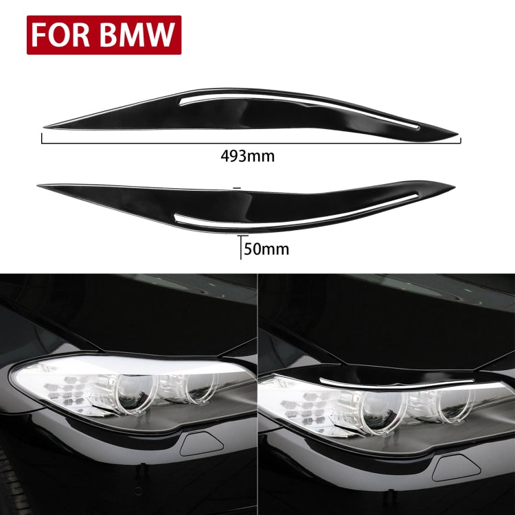 Pair Car Lamp Eyebrow Soft Decorative Sticker for BMW 5 Series F10 2010-2013, with Hole(Black) - In Car by buy2fix | Online Shopping UK | buy2fix