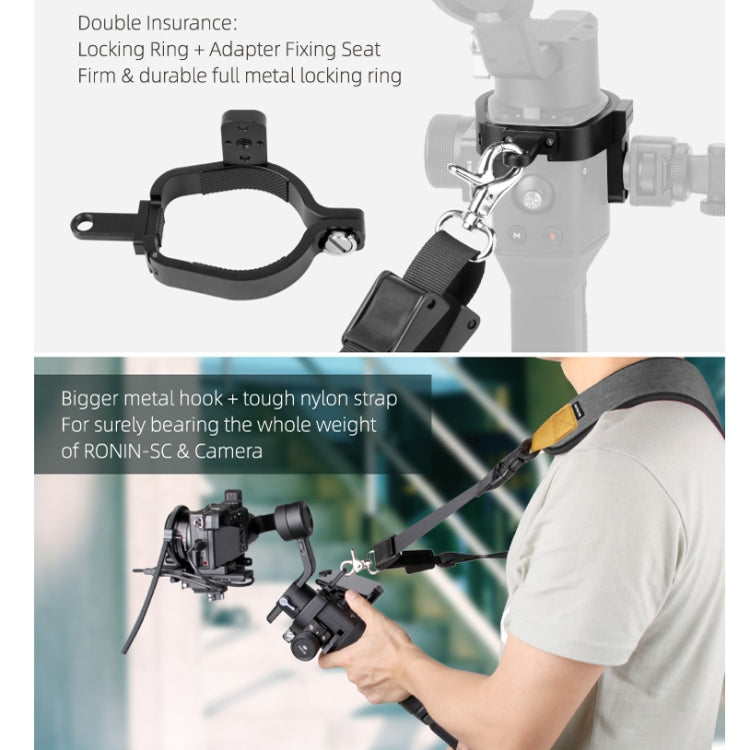 Sunnylife RO-Q9228 Handheld Gimbal Special Lanyard Shoulder Strap + Fixed Ring Hang Buckle for DJI RONIN-SC - DJI & GoPro Accessories by Sunnylife | Online Shopping UK | buy2fix