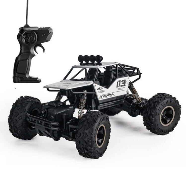 HD6026 1:16 Large Alloy Climbing Car Mountain Bigfoot Cross-country Four-wheel Drive Remote Control Car Toy, Size: 28cm(Silver) - RC Cars by buy2fix | Online Shopping UK | buy2fix