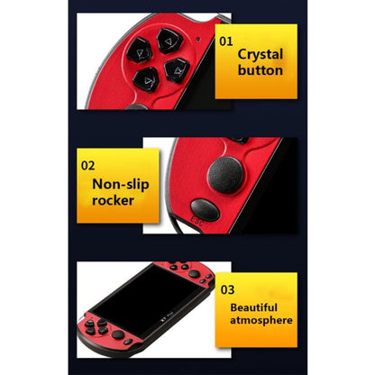 X7 Plus Retro Classic Games Handheld Game Console with 5.1 inch HD Screen & 8G Memory, Support MP4 / ebook(Red) - Pocket Console by buy2fix | Online Shopping UK | buy2fix