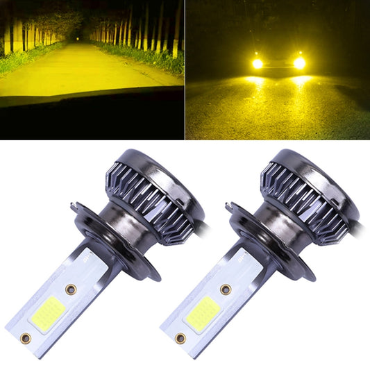 2 PCS H7 DC9-36V / 36W / 3000K / 6000LM IP68 Car / Motorcycle Mini COB LED Headlight Lamps / Fog Light(Gold Light) - LED Headlamps by buy2fix | Online Shopping UK | buy2fix