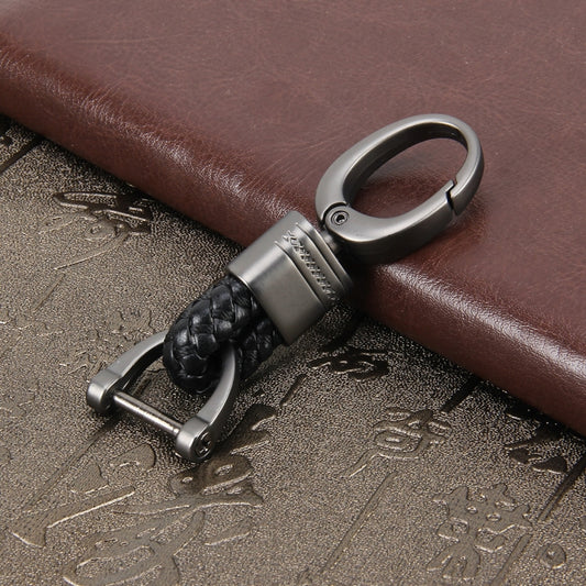 Weaving Band Metal Car Key Ring Braided Belt Key Chain(Black) - Key Rings by buy2fix | Online Shopping UK | buy2fix