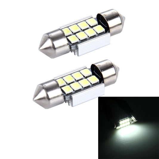 2 PCS 3W 200 LM 6000K 31MM 8 SMD-2835 LEDs Bicuspid Port Decoding Car Dome Lamp LED Reading Light, DC 12V(White Light) - Dome Lights by buy2fix | Online Shopping UK | buy2fix