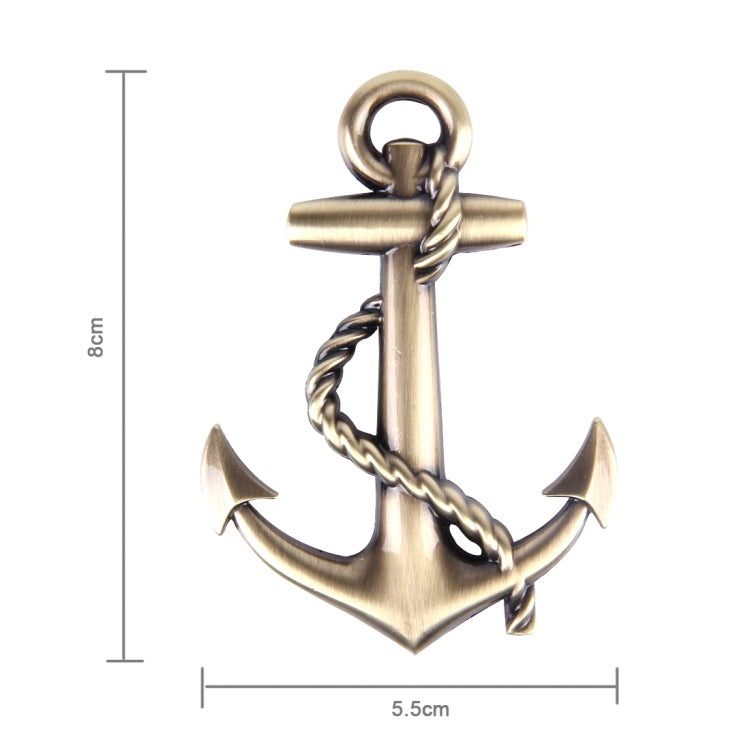 Ship Anchor Shape Car Auto Metal Free Stickers(Gold) - 3D Metal Sticker by buy2fix | Online Shopping UK | buy2fix