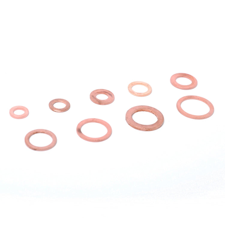 200 PCS O Shape Solid Copper Crush Washers Assorted Oil Seal Flat Ring Kit for Car / Boat  / Generators - In Car by buy2fix | Online Shopping UK | buy2fix