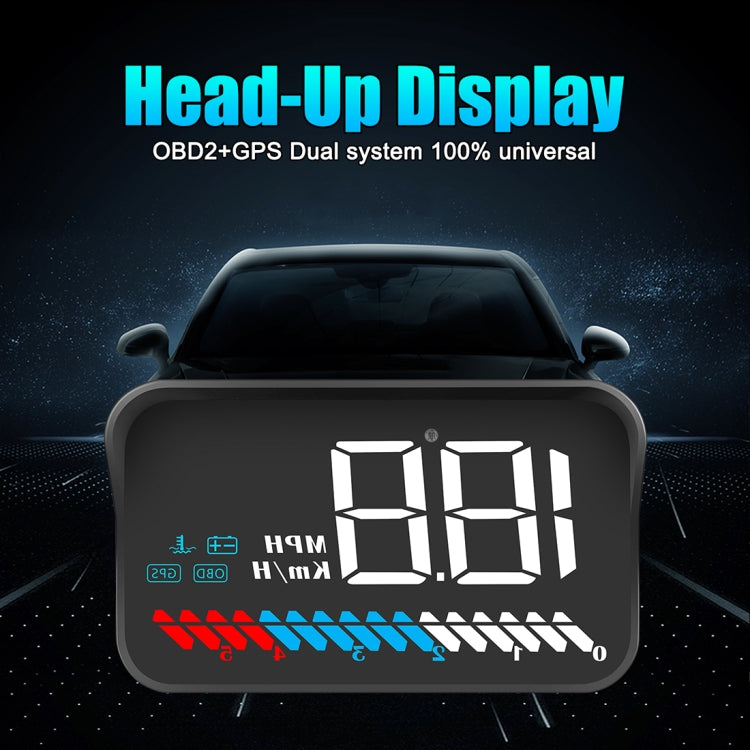 M7 3.5 inch Universal Car OBD2 + GPS HUD Vehicle-mounted Head Up Display Fuel Consumption - Head Up Display System by buy2fix | Online Shopping UK | buy2fix