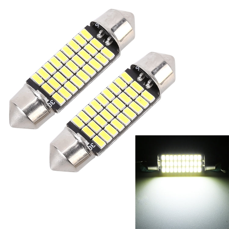 2 PCS 36mm DC12V / 1.5W / 6000K / 100LM 27LEDs SMD-3014 Car License Plate Light / Dome Light - Dome Lights by buy2fix | Online Shopping UK | buy2fix