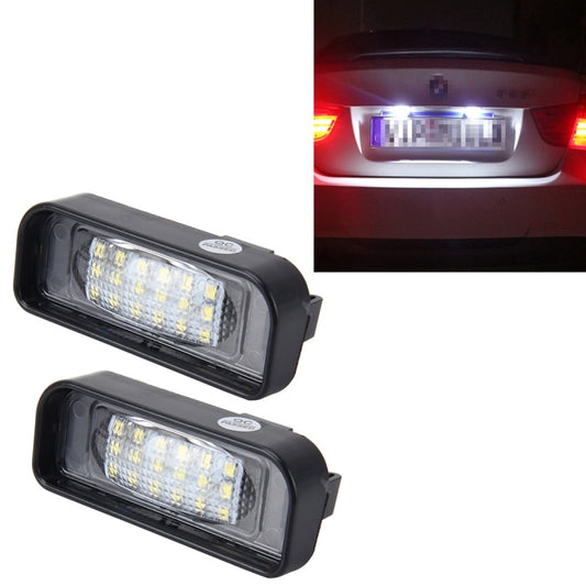 2 PCS License Plate Light with 18  SMD-3528 Lamps with Canbus for Mercedes-Benz W220,2W 120LM,6000K, DC12V(White Light) - License Plate Lights by buy2fix | Online Shopping UK | buy2fix