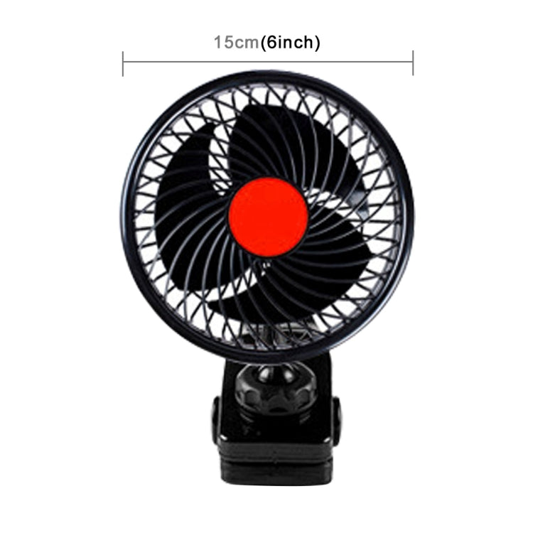 HUXIN HX-T604E 12W 6inch 360 Degree Adjustable Rotation Clip One Head Low Noise Mini Electric Car Fan with Roller Switch, DC24V - Heating & Fans by buy2fix | Online Shopping UK | buy2fix