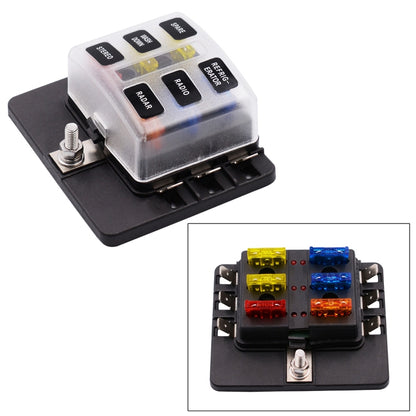 1 in 6 Out Fuse Box PC Terminal Block Fuse Holder Kits with LED Warning Indicator for Auto Car Truck Boat - In Car by buy2fix | Online Shopping UK | buy2fix