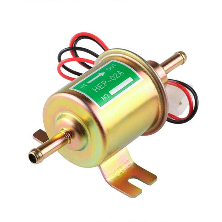 HEP-02A Universal Car 24V Fuel Pump Inline Low Pressure Electric Fuel Pump (Gold) - In Car by buy2fix | Online Shopping UK | buy2fix