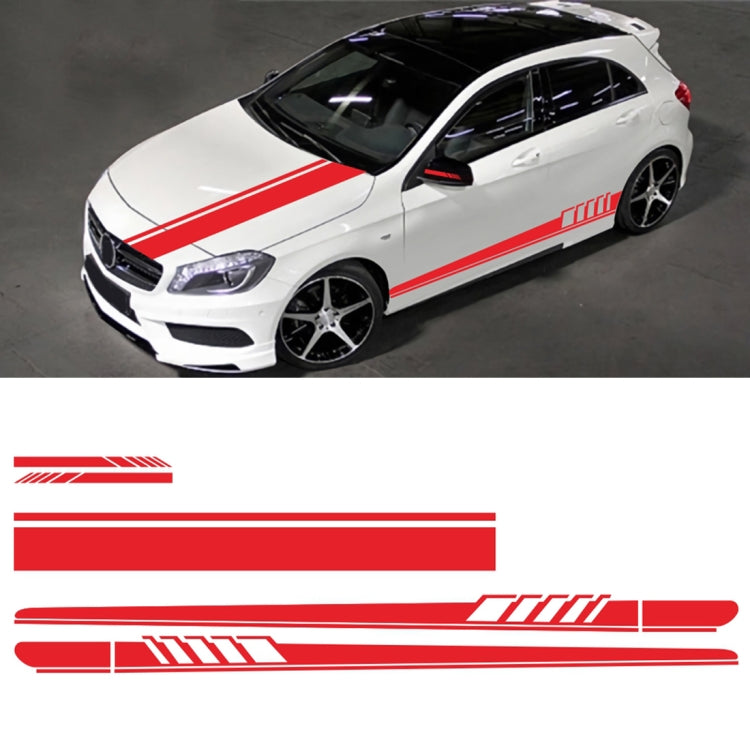 5 in 1 Car Styling Stripe Hood PVC Sticker Auto Decorative Sticker (Red) - In Car by buy2fix | Online Shopping UK | buy2fix