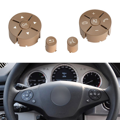 1 Pair Car Steering Wheel Switch Buttons Panel for Mercedes-Benz W204 2007-2014, Left Driving(Beige) - In Car by buy2fix | Online Shopping UK | buy2fix