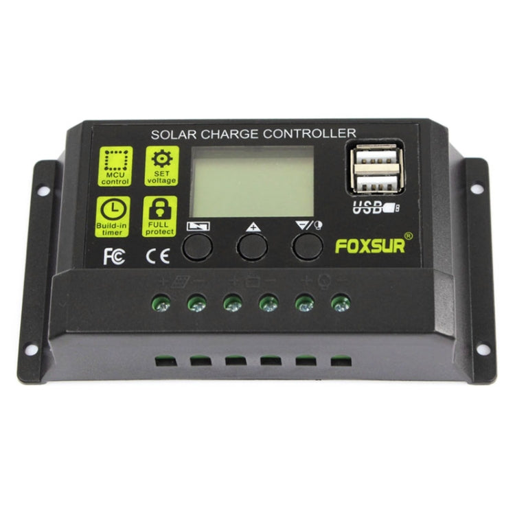 FOXSUR 30A Solar Charge Controller 12V / 24V Automatic Identification Controller - In Car by FOXSUR | Online Shopping UK | buy2fix